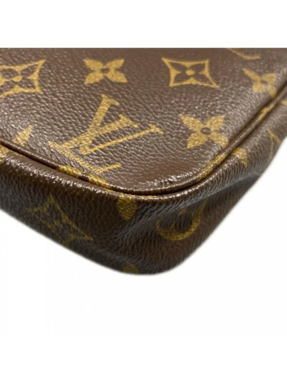 Louis Vuitton Handbag Pochette Accessoire Monogram Canvas Brown Gold
